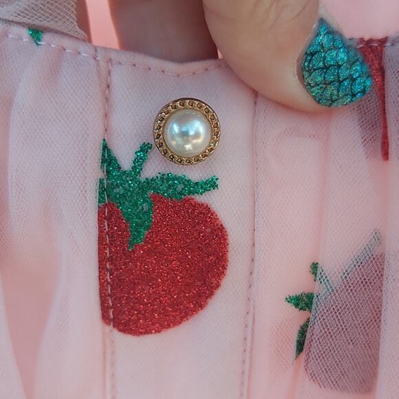 Strawberry Print Womens dress Lonny nwot TWEE strawberrycore - Picture 5 of 9